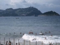 La isla de Santa Clara y el monte Igeldo vistos desde la playa de la Concha