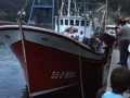 Pescadores del barco pesquero ´Gure Gogoa´ trabajando en el barco atracado en puerto