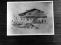 Reproducción de la fotografía de un dibujo de la casa Amarrenengua de Eibar