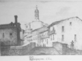 "Láminas. Eibar antiguo. La parroquia San Andrés desde Barrenkale"