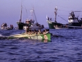 La trainera Ama Guadalupekoa en una regata de traineras