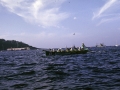 La trainera Ama Guadalupekoa en una regata de traineras