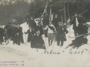 Eskiatzaile tolosarrak. Tartean Polikarpo Elosegi, Ramon Irazusta, Luis Sese eta Segundo Calparsoro