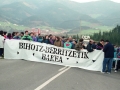 Cabeza de la marcha por la paz hacia Arantzazu