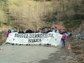 Cabeza de la marcha por la paz hacia Arantzazu. Entre los participantes, el obispo Jose Maria Setien