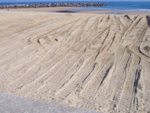 Arena en la playa de Gros de Donostia