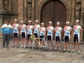 Actos de presentación de un equipo de ciclismo, delante de la Universidad de Oñati