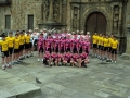 Actos de presentación de varios equipos de ciclismo, delante de la Universidad de Oñati