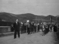 La banda de música durante la procesión