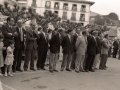 Autoridades en la procesión del Corpus, en la plaza de los Fueros. Entre ellos, el alcalde Eli Galdos