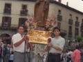 Procesión del Corpus : paso con la escultura de San Miguel de Aozaraza