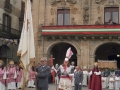 Procesión del Corpus en la plaza de los Fueros : entre los personajes se encuentra el arcángel San Miguel y algunos de los apóstoles