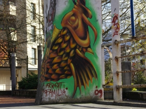 Grafiti del parque próximo a Igartza, el pez.