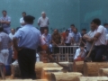 Aizkolari en la plaza de la Trinidad de Donostia-San Sebastián