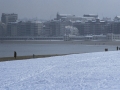 Nieve en la playa de Ondarreta (Donostia-San Sebastián)