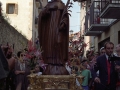 Comitiva durante el traslado de la imagen de San Miguel de Aozaraza