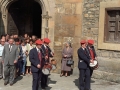 Txistularis durante los actos de traslado de la imagen de San Miguel de Aozaraza