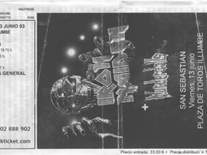 Iron Maiden kontzertuko sarrera.