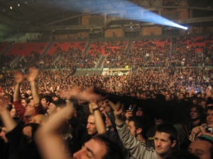 Ikusleak Megadeth kontzertuan.