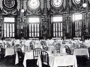 "Cestona. Gran Hotel. Detalle del comedor"