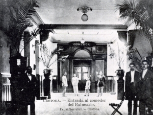 "Cestona. Entrada al comedor del Balneario"